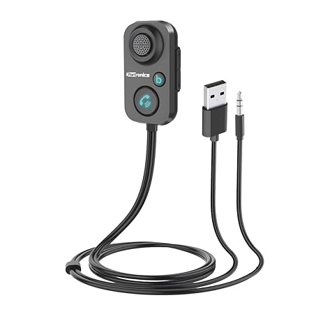 Portronics AUTO 12 in-Car Bluetooth Receiver for Handsfree Calling, Music System, Supports All Smartphones (Black)POR 1195