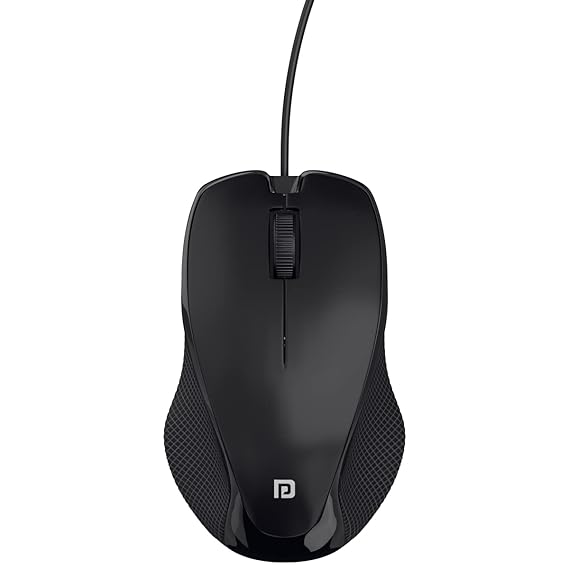 Portronics Toad 101 Wired Optical Mouse with 1200 DPI, Plug & Play, Hi-Optical Tracking, 1.25M Cable Length, 30Lakhs Click Life(Black)POR 1800