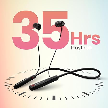Portronics Harmonics Z11 Bluetooth Wireless in Ear Earphones with Upto 35 Hours Playback & Magnetic Earbuds(ON/Off), 10mm Dynamic Driver, High Bass, HD Mic, Redial Button, Type C Fast Charging(Black)POR 2836
