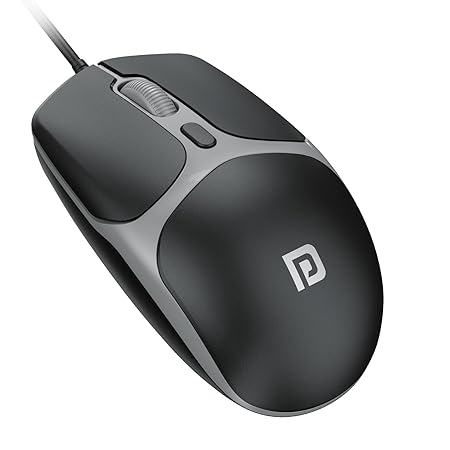 Portronics Toad 103 Wired Optical Mouse with 2400 DPI, Plug & Play, Ambidextrous, Hi-Optical Tracking, 1.5M Cable Length, 30 Lakhs Click Life, Ergonomic Mouse for Comfortable All-Day Grip (Black)POR 3046