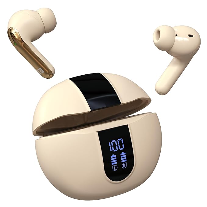 Portronics Twins 29 ANC in-ear TWS Wireless Bluetooth Earbuds With Digital Display, Upto 30 Hours Playtime, Auto ENC, Low Latency, BT 5.4V,10mm Driver,IPX5 Water Resistant, Type C Fast Charging POR 2682, 2683