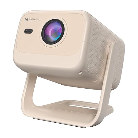 Portronics Beem 480 Smart LED Projector with 1080p Full HD Resolution, 5100 Lumens, Built in OTT Apps, HDMI (White)