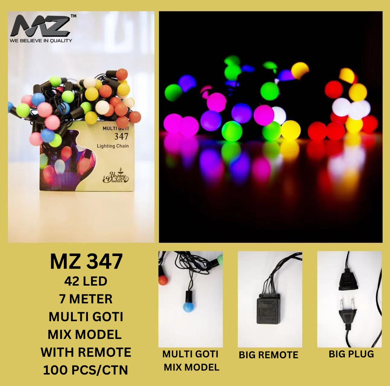 MZ-347,42 LAMP, 7 METER, MULTI GOTI, MIX MODEL, WITH REMOTE