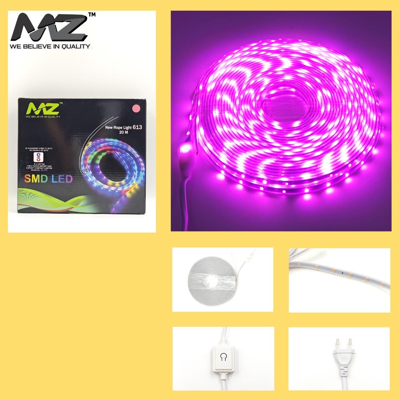MZ-613,20 METER, NEW SLIM ROPE LIGHT, PINK