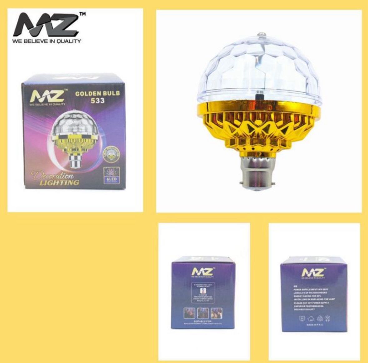 MZ-533 GOLDEN MAGIC BULB, ROTATING