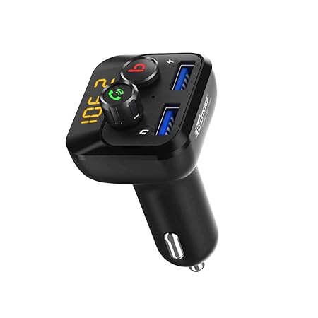 Portronics Auto 10 Car Bluetooth Receiver with Hands-Free Calling & Music, 3D Surround Sound, 30W Type-C PD, POR 32018W USB Fast Charging, Bluetooth-FM for Wireless Car Stereo Audio (Black)