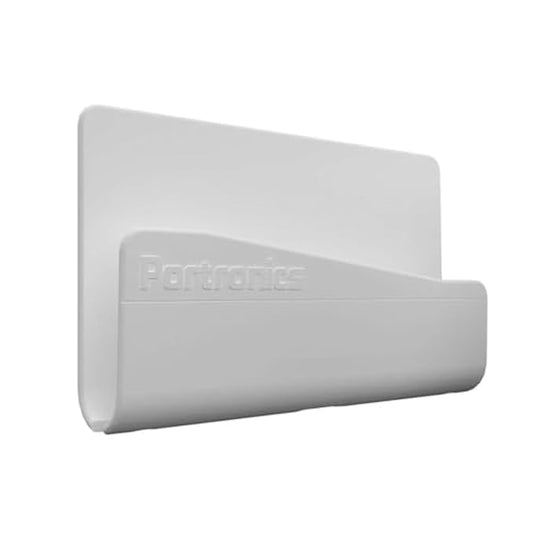 Portronics Modesk 101 Wall Mount Mobile Holder with Adhesive Strips, Charging Holder Compatible with iPhone, Smartphone and Mini Tablet (White)POR 1152
