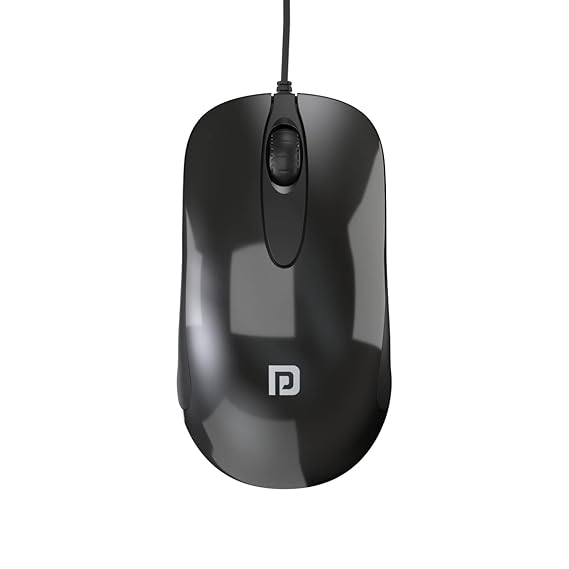 Portronics Toad 26 Wired Optical Mouse with 1500 DPI, Optical Orientation, Click Wheel, 1.35M Cable Length(Black)POR 1630