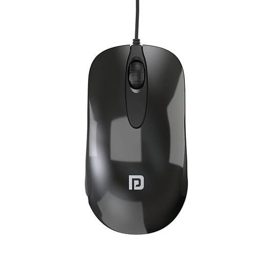 Portronics Toad 26 Wired Optical Mouse with 1500 DPI, Optical Orientation, Click Wheel, 1.35M Cable Length(Black)POR 1630