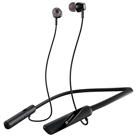 Portronics Harmonics Z10 in Ear Bluetooth Headphone with Mic, 35Hour Playtime,10mm Driver, Magnetic Earbuds, Voice Assistant, Bluetooth 5.3V, IPX4 Water/Sweat Resistance, Type C Fast Charging(Black)POR 2404
