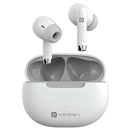 Portronics Harmonics Twins 32 in-Ear TWS Smart Earbuds with HD Mic, Upto 30 Hours Playtime, Touch Control, Low Latency, Bluetooth Version 5.4, IPX5 Water Resistant, Type C Fast Charging POR 2898, 2899