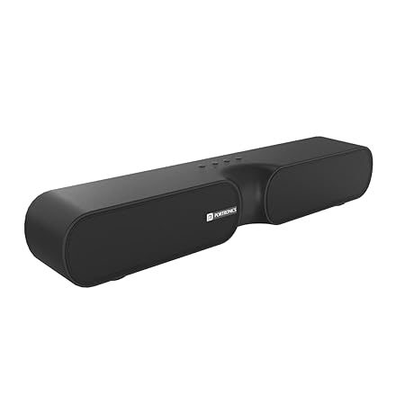 Portronics Decibel 20 16W Wireless Bluetooth Soundbar, 3.5mm Aux Slot, HQ Stereo Sound, Long Playtime(Black)POR 1734