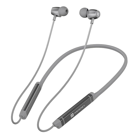 Portronics Harmonics Z9 Wireless Bluetooth in Ear Neckband with Mic, 40 Hours Playtime, Metallic Finish, BT5.3V, 10mm Dynamic Driver, Dual Pairing, Magnetic Buds, Type C Fast Charging(Silver)POR 2543