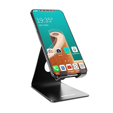 Portronics MODESK Universal Mobile Holder Stand with Metal Body, Anti Skid Design, Light Weight for All Smartphones, Tablets, Kindle, iPad(Black)POR 122, 1158