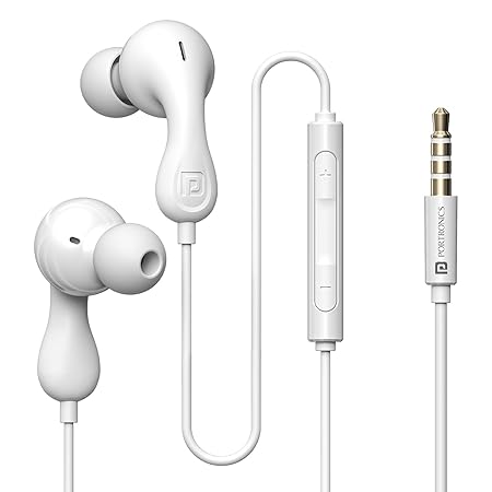 Portronics Conch Theta A in Ear 3.5mm Wired Earphones with In Line HD Mic, Powerful Audio, 14.2mm Dynamic Driver, Unique Earbuds Design, TPE Anti Tangle Wire,In line Controls,Wide Compatibility POR 2748