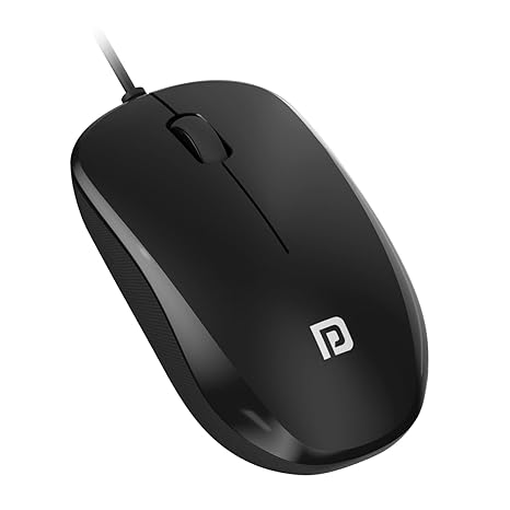 Portronics Toad 102 Wired Mouse with 3 Buttons, Clickable Scroll Wheel, High-Precision 1200 DPI Optical Sensor, 1.5m Long Cable, Ergonomic Ambidextrous Design for PC & Laptop (Black)POR 2221, 2222, 2223, 2224