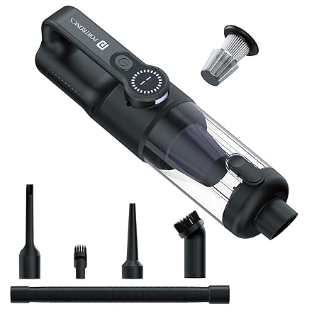 Portronics MopCop 4, 2-in-1 Vacuum Cleaner & Blower, Cordless & Corded, 18,000 Pa Suction,Washable HEPA Filter,One-Press Dust Release,LED Display,Built-in Flashlight,Multi-Nozzle, Car & Home UsePOR 2962