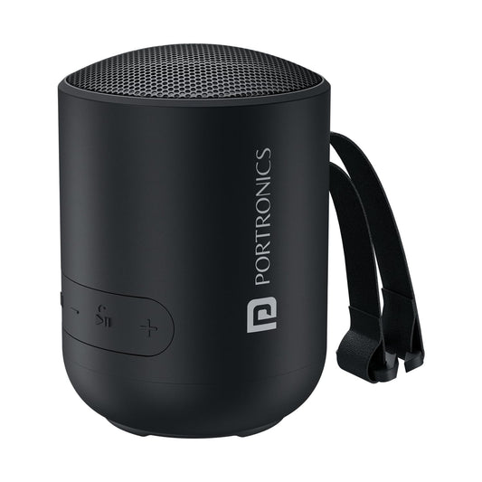 Portronics Soundpot 20W Wireless Bluetooth Portable Speaker with 360° immersive Sound, Upto 6 Hours Playtime, in Built Mic, TWS Mode, Easy Control, Strong Lanyard, Type C Fast Charging(Black) POR 280