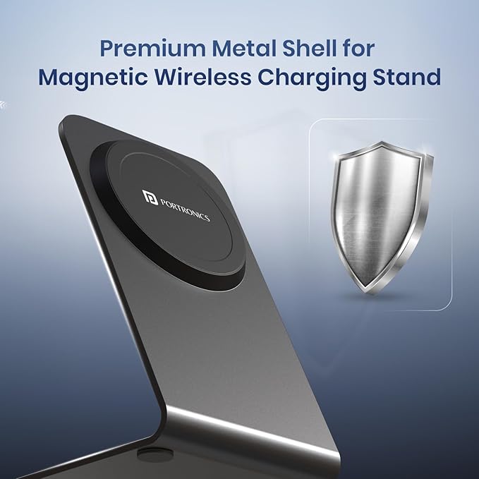 Portronics Flux 2 15W Qi2 Certified Fast Charging Wireless Charger, MagSafe Compatible, Best for 16/16 Plus/16 Pro/16 Pro Max, iPhone 15/15 Plus/15 Pro/15 Pro Max, iPhone 14/13/12 (Black)POR 2135