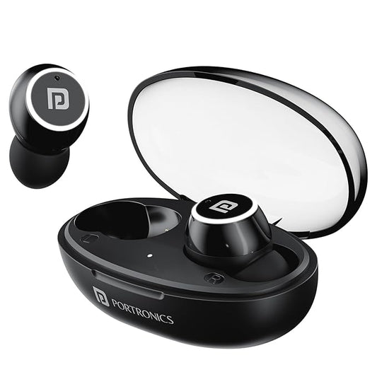 Portronics Harmonics Twins S13 in Ear True Wireless Earbuds with Mic, 24H Playtime, Game/Music Mode, Touch Control, 8mm Driver, Bluetooth 5.3v,IPX5 Water Resistance, Type C Fast Charging POR 2225, 2226, 2227