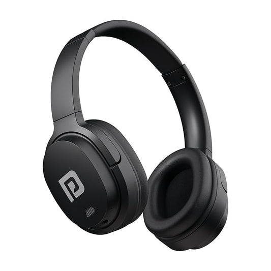 Portronics Muffs M3 Over Ear Headphones with ANC Enabled, Upto 40 Hours Playtime, in-Built Mic, 40mm Driver, Powerful Bass, Soft Ear Cushion, BT 5.3V, AUX in, Foldable Design, Type C Fast Charging POR 2574