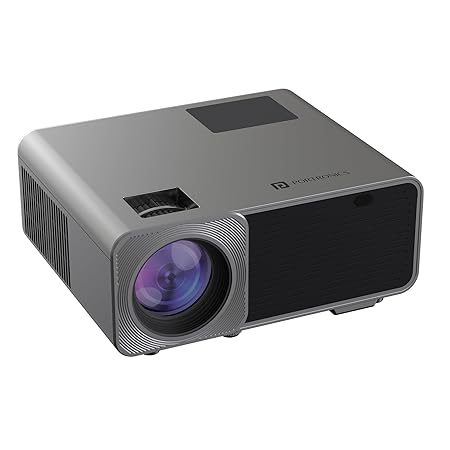 Portronics Beem 450 Smart LED Projector with 1080p Full HD Resolution, Built-in Streaming Apps (Netflix, Prime Video, Hotstar), 4000 Lumens, Screen Mirroring, 5 Watt Speaker, Bluetooth, Wi-Fi (Grey)