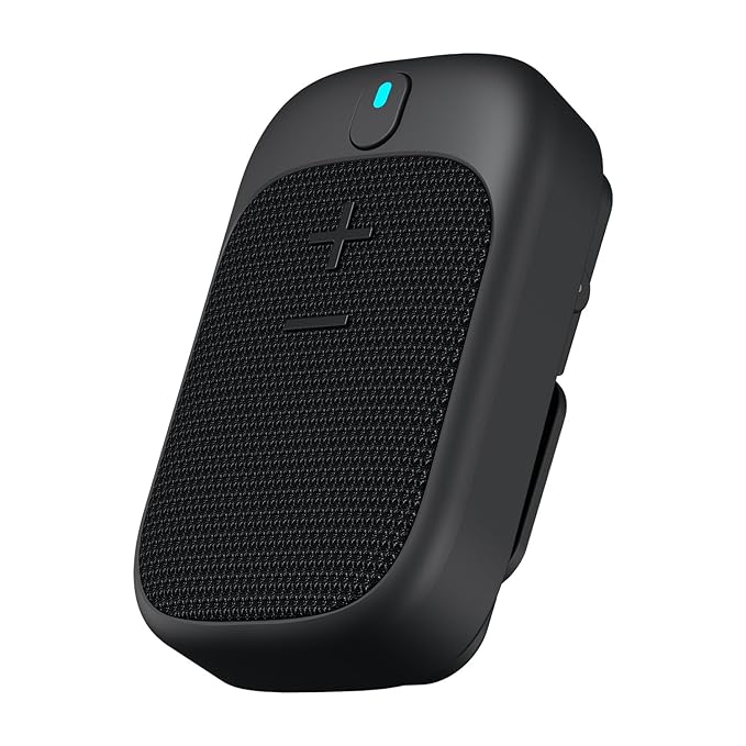 Portronics Talk Four 2W Wearable Bluetooth Speaker with Mic, Magnetic/Spring Clip-On, Upto 10Hours Playtime, IPX5 Water/Dust Resistant, Bluetooth 5.3v, Big Buttons, Portable Speaker with Microphone POR 2463