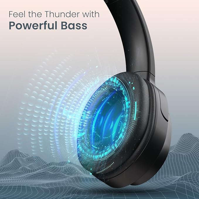 Portronics Muffs M4 Over Ear Bluetooth Headphone with Upto 40 Hours Playtime, Powerful Bass, 40mm Dynamic Driver, BT 5.3V, in-Built Mic, Adjustable Height, Head Cushion, Type C Fast Charging(Black)POR 2756