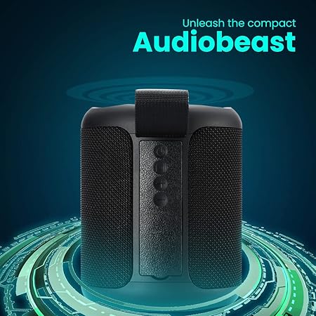 Portronics SoundDrum P 20W Portable Bluetooth Speaker with 6-7 hrs Playback Time, Handsfree Calling, USB Slot, Aux-in Port, Type C Charging (Black)POR 1578, 1579, 2043