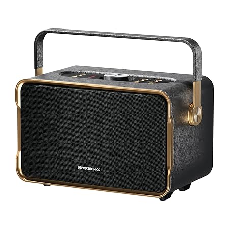 Portronics Harmony 80W Premium Portable HD Sound Speaker, Upto 6 Hours Playtime, 2.1 Channel, Bass Boost Technology, Bass/Treble Adjustment, Bluetooth Connectivity, Aux in, USB in, Bass RadiatorPOR 2337