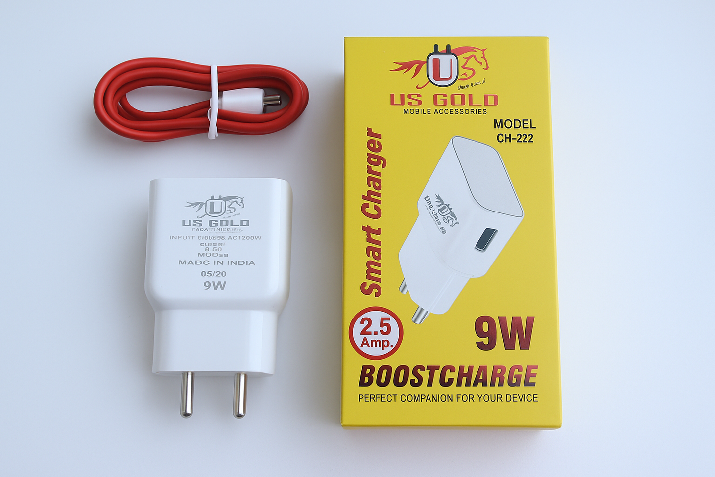 US GOLD MODEL CH-222 2.5A 9W CHARGER WITH 1 YEAR WARRANTY