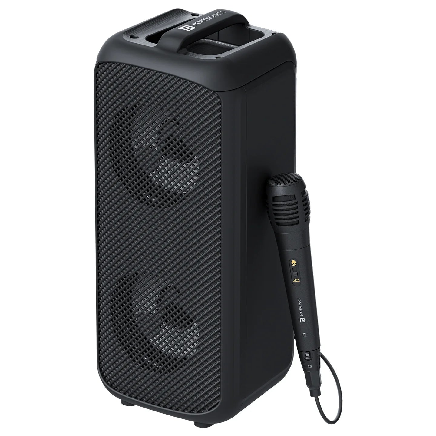 PORTRONICS Wired Karaoke Mic | Upto 5 Hours Playtime | Dual Dynamic Driver | Type C Fast Charging POR 2345