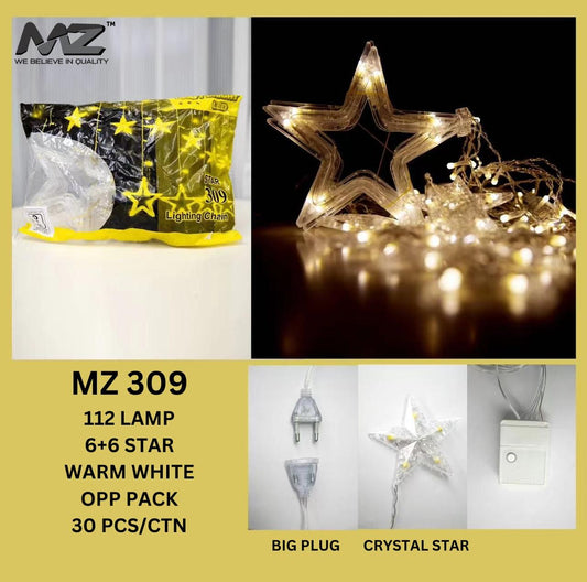 MZ-309,112 LAMP, 6+6 STAR, WARM WHITE