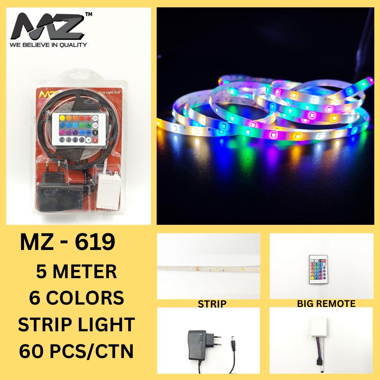MZ-619, 5 METER, 2835 STRIP LIGHT, 6 COLOR WITH REMOTE